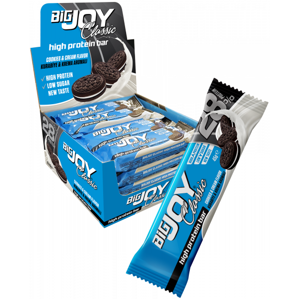 Bigjoy Sports Classic High Protein Bar Cookies & Cream 16 x 45g