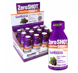 ZeroSHOT 3000mg + Plus Sambucus Kan Portakalı 12 x 60ml