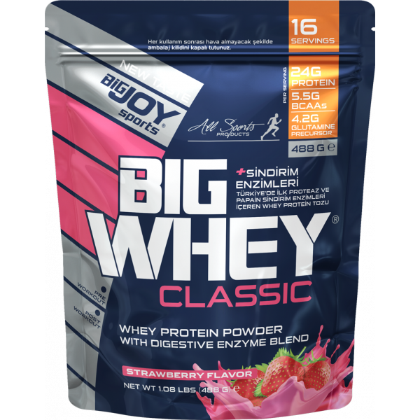 Bigjoy Sports Doypack BIGWHEY Whey Protein Çilek 488g 16 Servis