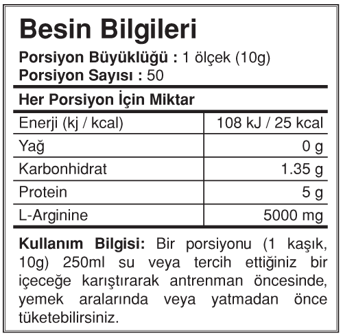 Bigjoy Sports Arginine Powder Orman Meyveli 500g